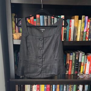 J.Crew linen-blend square-neck vest